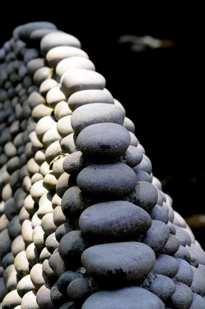 Weathered stones, stacked by hand
